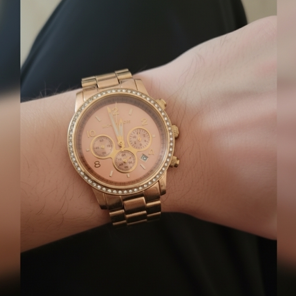 Vintage MK Runway Rose Gold-Tone Watch By Michael Kors
